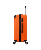 Voyager 65 cm oranje koffer met 4 dubbele wielen voor medium stay