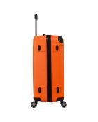 Voyager 65 cm oranje koffer met 4 dubbele wielen voor medium stay