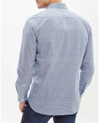 Chemise droite David micro imprimée bleue