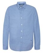 Chemise droite David micro imprimée bleue