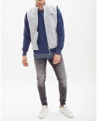 Gilet sans manches bimatière gris