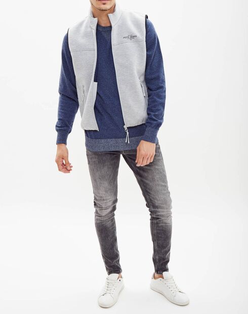 Gilet sans manches bimatière gris