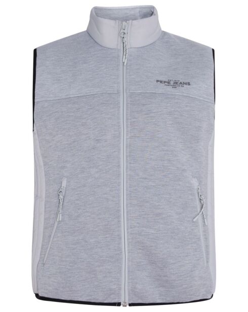 Gilet sans manches bimatière gris