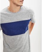 T-Shirt Reuben rayure gris/bleu