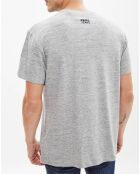 T-Shirt Reuben rayure gris/bleu