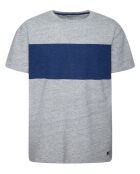 T-Shirt Reuben rayure gris/bleu