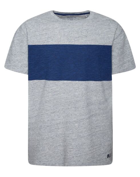 T-Shirt Reuben rayure gris/bleu