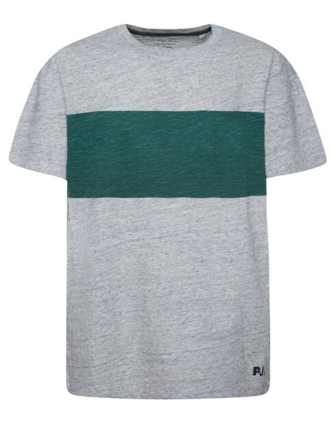 T-Shirt Reuben rayure gris/bleu