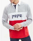 Polo Archive gris/rouge