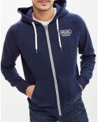 Sweat zippé à capuche Lawrence bleu