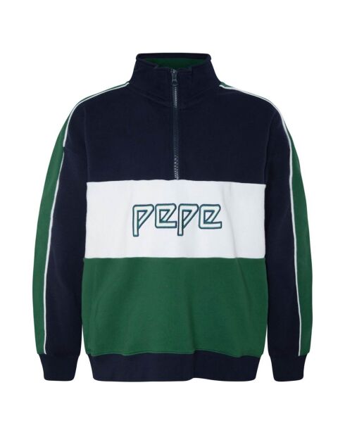 Sweat Loganne bleu marine/vert/blanc