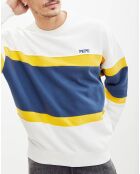 Sweat Lorne rayé blanc/bleu/jaune