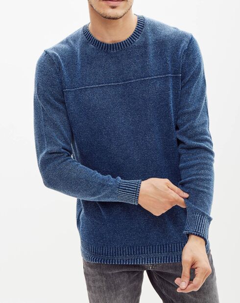 Pull en maille bleu