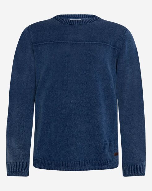 Pull en maille bleu