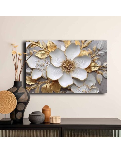 Peinture décorative sur toile Fleurs - 45x70 cm