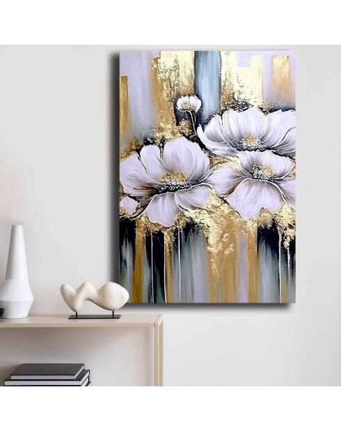 Peinture décorative sur toile Fleurs violet - 70x100 cm