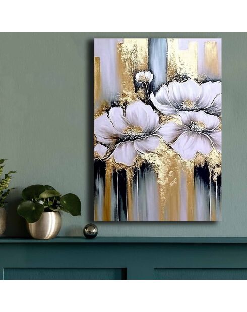 Dekoratives Gemälde auf Leinwand Violette Blumen - 70x100 cm