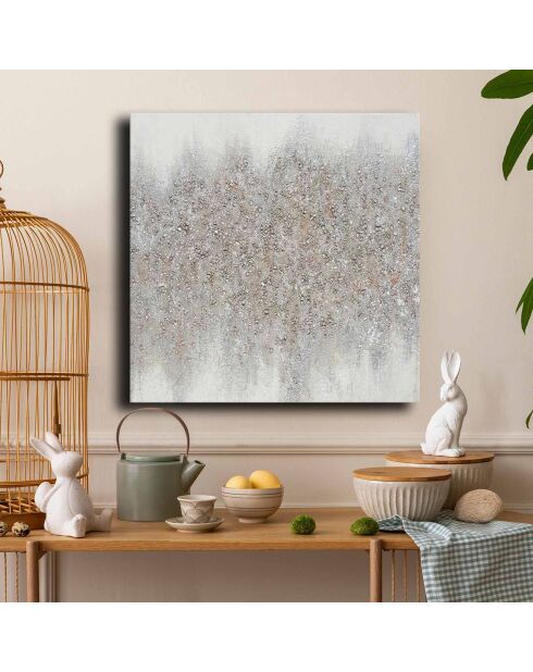 Pittura decorativa su tela Macchia grigia - 70x70 cm