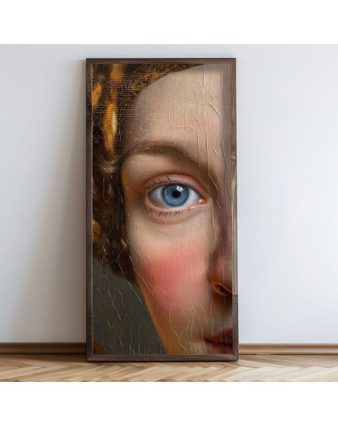 Pittura decorativa con cornice Volto femminile - 60x120x3,5 cm