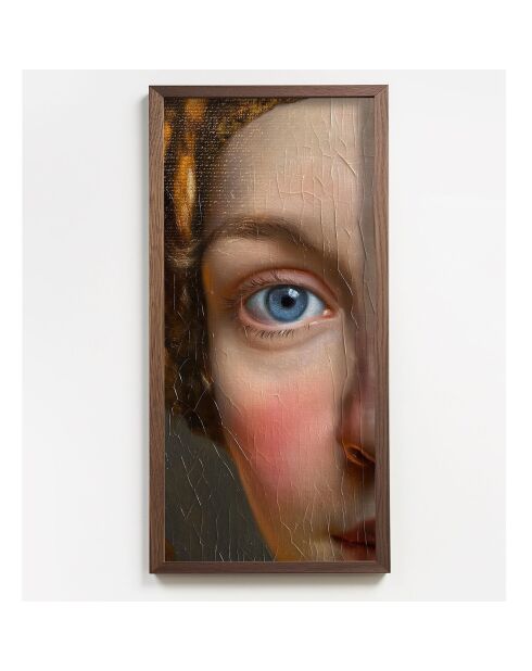 Pittura decorativa con cornice Volto femminile - 60x120x3,5 cm