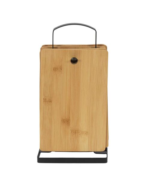 6 Planches à découper avec socle marron/noir - 16x30x5 cm