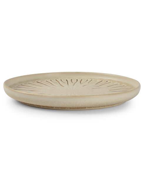 4 Assiettes dessert en Porcelaine Orion blanc/brun - D.19 cm
