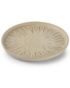 4 Assiettes dessert en Porcelaine Orion blanc/brun - D.19 cm