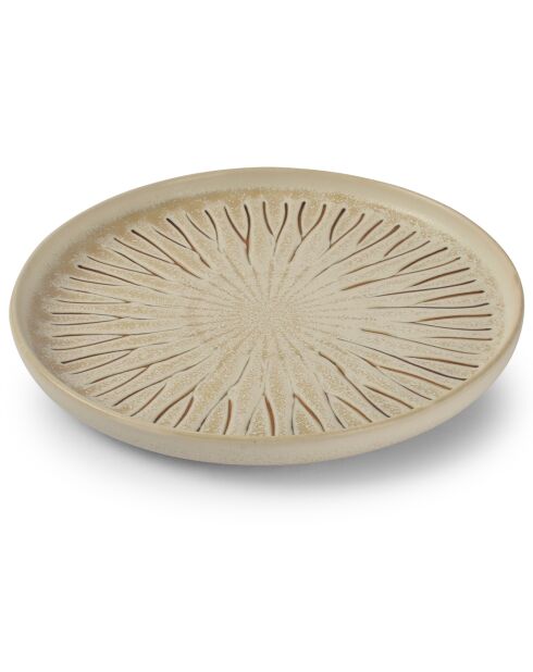 4 Assiettes dessert en Porcelaine Orion blanc/brun - D.19 cm