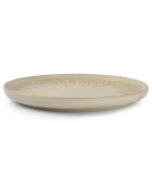 4 Assiettes plates en Porcelaine Orion blanc/brun - D.26 cm