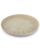 4 Assiettes plates en Porcelaine Orion blanc/brun - D.26 cm
