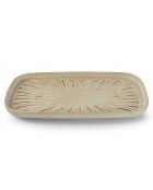 4 Assiettes rectangulaires en Porcelaine Orion blanc/brun - D.25 cm