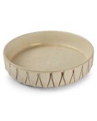 4 Assiettes creuses en Porcelaine Orion blanc/brun - D.20 cm