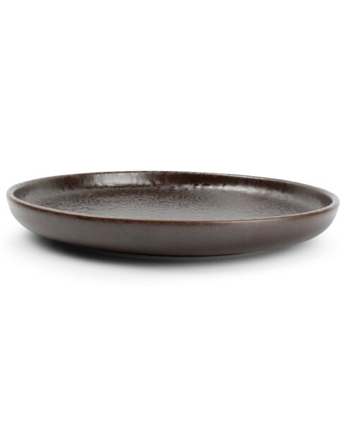 4 Assiettes dessert Tabo brun - D.22 cm