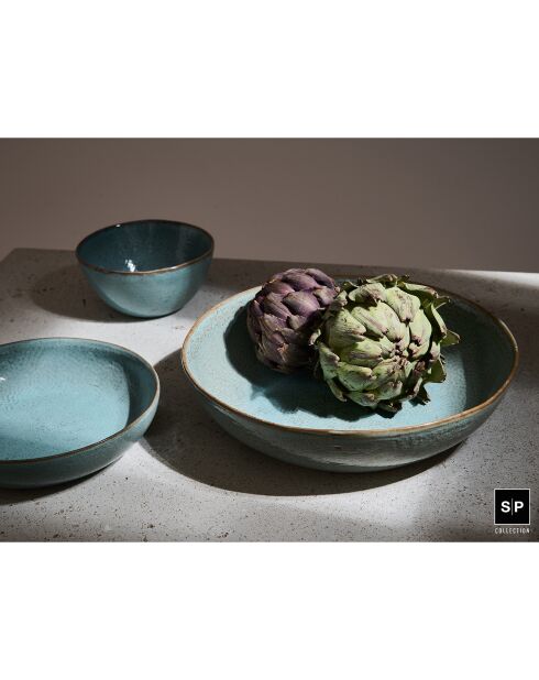 4 Assiettes creuses Mielo bleu/vert - D.21 cm