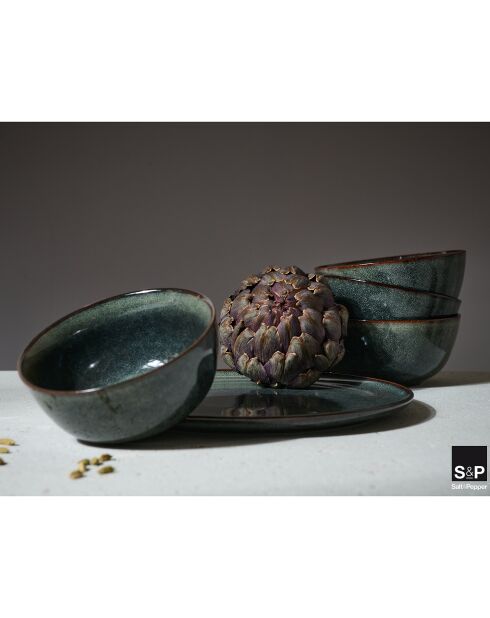 4 Assiettes dessert Stitch bleu/vert - D.20 cm