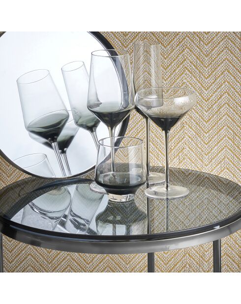2 Verres à cocktails fumés Secrets transparent/noir - 30 cl