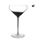 2 Verres à cocktails fumés Secrets transparent/noir - 30 cl