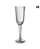 4 Flûtes à Champagne Safra transparentes - 13 cl