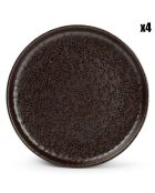 4 Assiettes dessert Tabo brun - D.22 cm