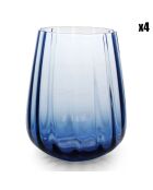 4 Verres à eau Linea bleus - 49 cl