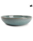 4 Assiettes creuses Mielo bleu/vert - D.21 cm