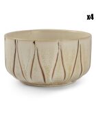 4 Bols en Porcelaine Orion blanc/brun - 26 cl