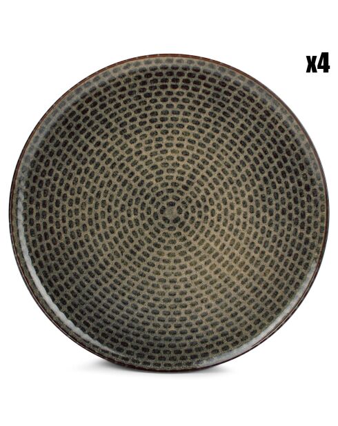 4 Assiettes dessert Stitch bleu/vert - D.20 cm