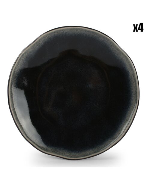 4 Assiettes dessert Capri bleues - D.21 cm