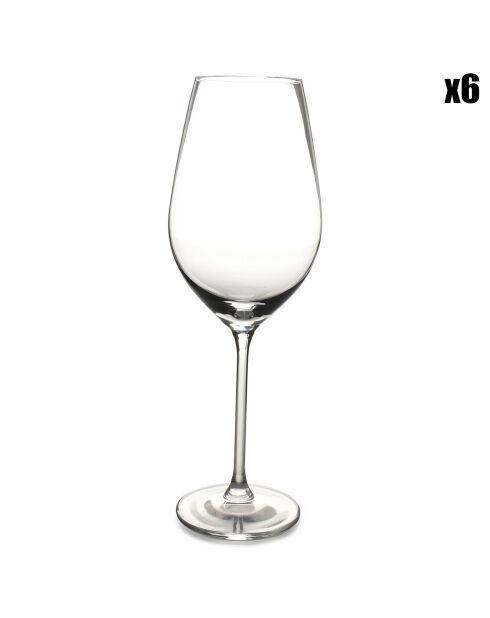 6 Verres à vin Tinta transparents - 39 cl