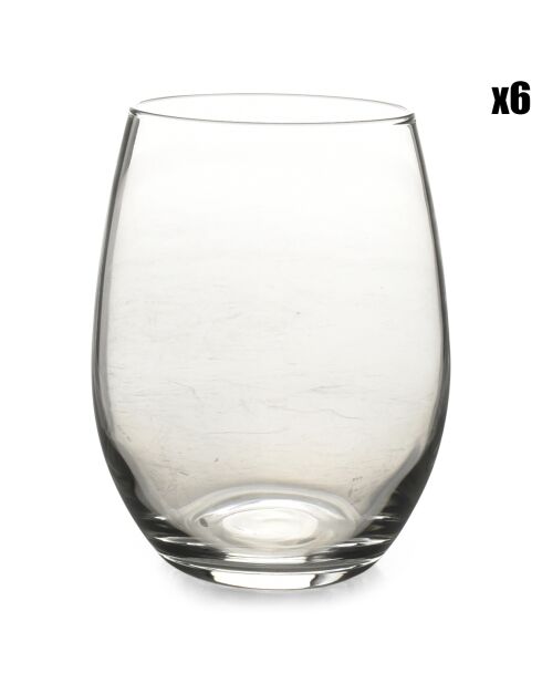 6 Verres à eau Tinta transparents - 44 cl