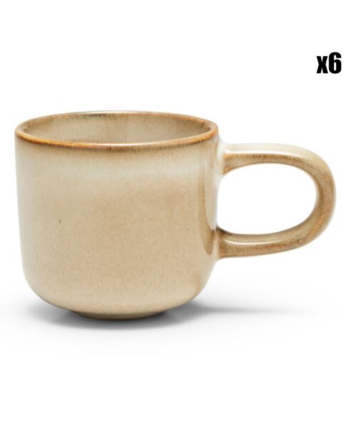 6 Tasses à moka expresso Relic beiges - 6 cl