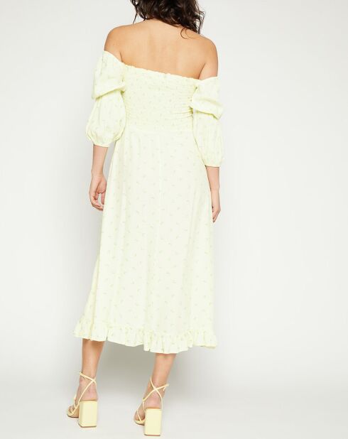 Gelbes Midikleid Nora mit Blumendruck