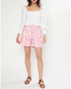 Short 100% Lin Les Deux imprimé rose