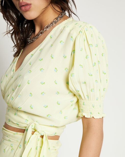 Top La Colle imprimé fleurs jaune